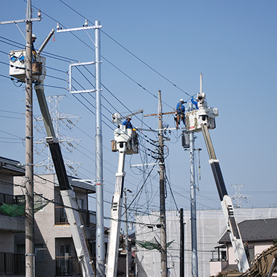 架空配電線工事